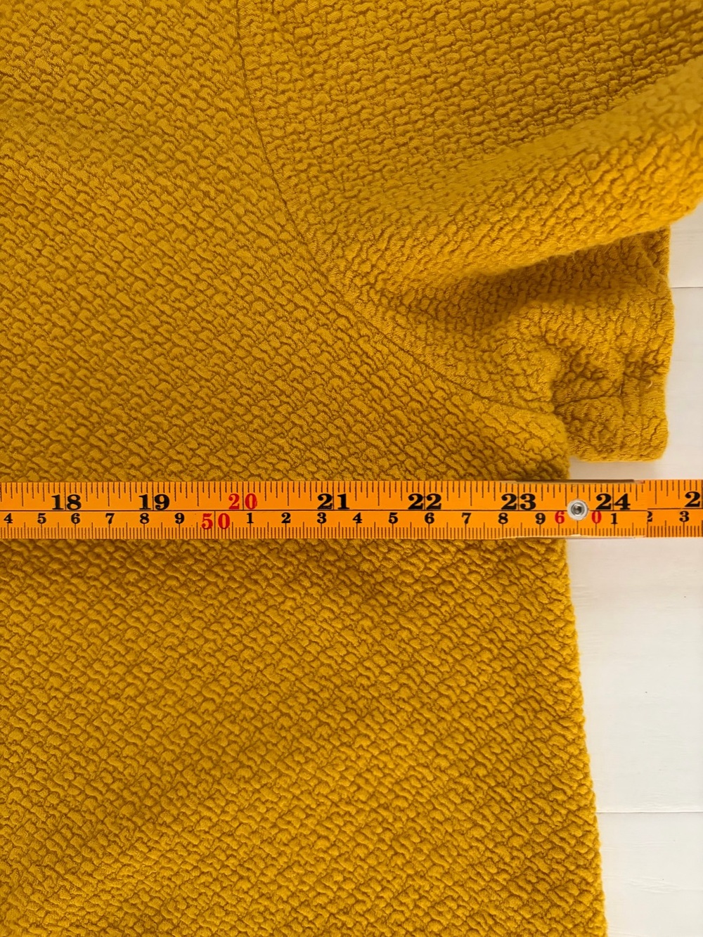 Mustard Yellow Tie-Front Textured Short Sleeve Top - Women’s 2X - Relaxed Fit - Picture 11 of 15